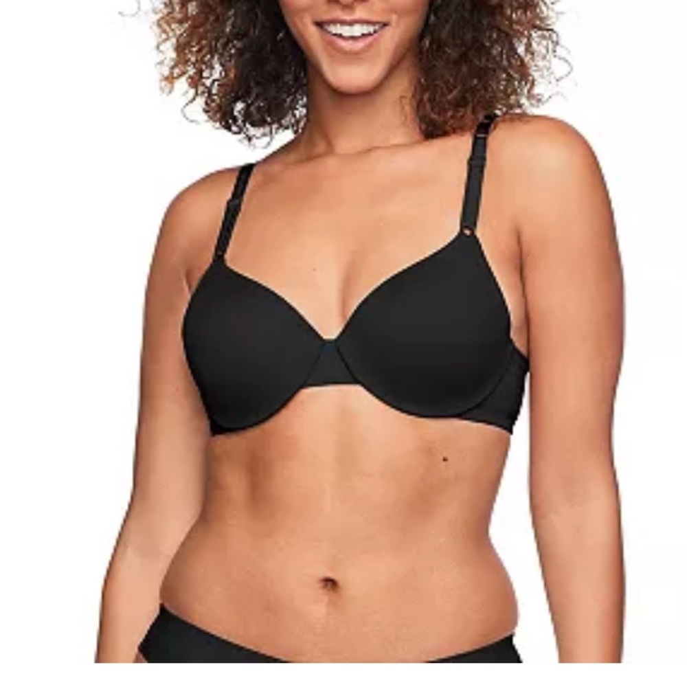 NWT Warners This Is Not A Bra Cushioned Underwire T-Shirt Bra 1593 36B Black